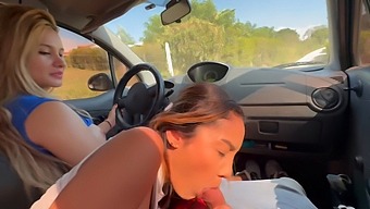 Two Girls Take Me For A Ride And Give Me Oral Pleasure Until I Ejaculate In Their Mouths
