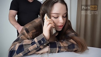 Stepbrother'S Pov: Hot Brunette Gets Off On Phone Sex