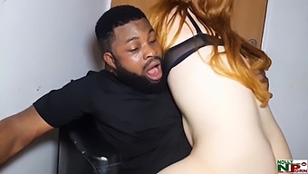 Amateur Ebony Krissyjoh Gives A Blowjob To White Diamond'S Big Black Cock